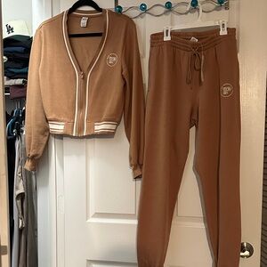 Victoria's Secret Brown Track Pants & Jacket Set